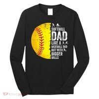 Softball Dad Like A Baseball Dad But With Bigger Balls Long Sleeve Shirt thumb 0