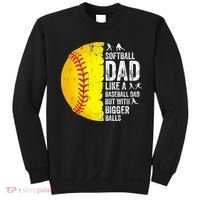 Softball Dad Like A Baseball Dad But With Bigger Balls Sweatshirt thumb 0