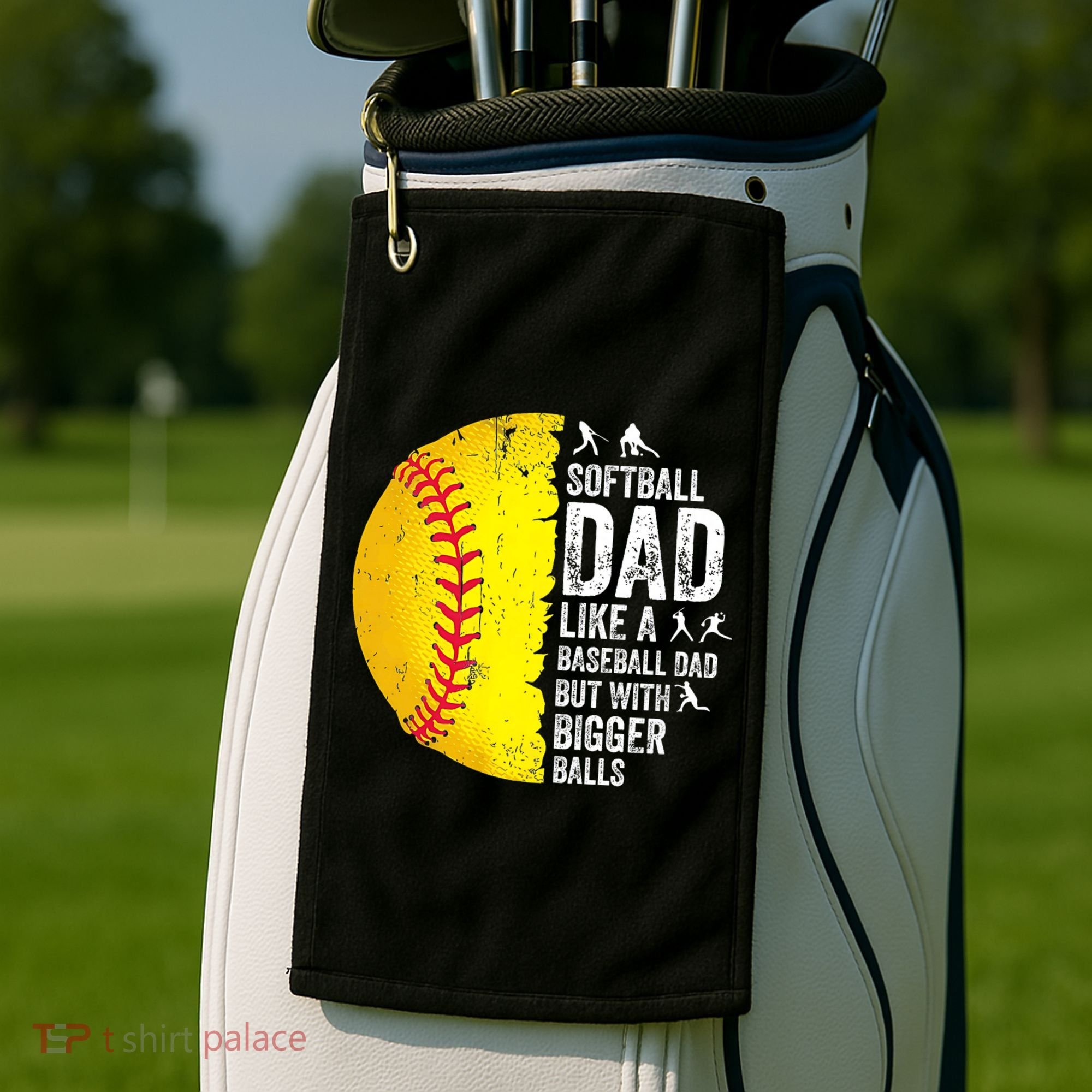 Softball Dad Like A Baseball Dad But With Bigger Balls Golf Towel