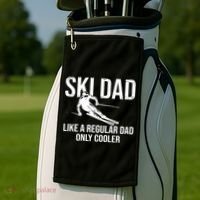 Ski Dad Like A Regular Dad Only Way Cooler Daddy Skier Gift Golf Towel thumb 2
