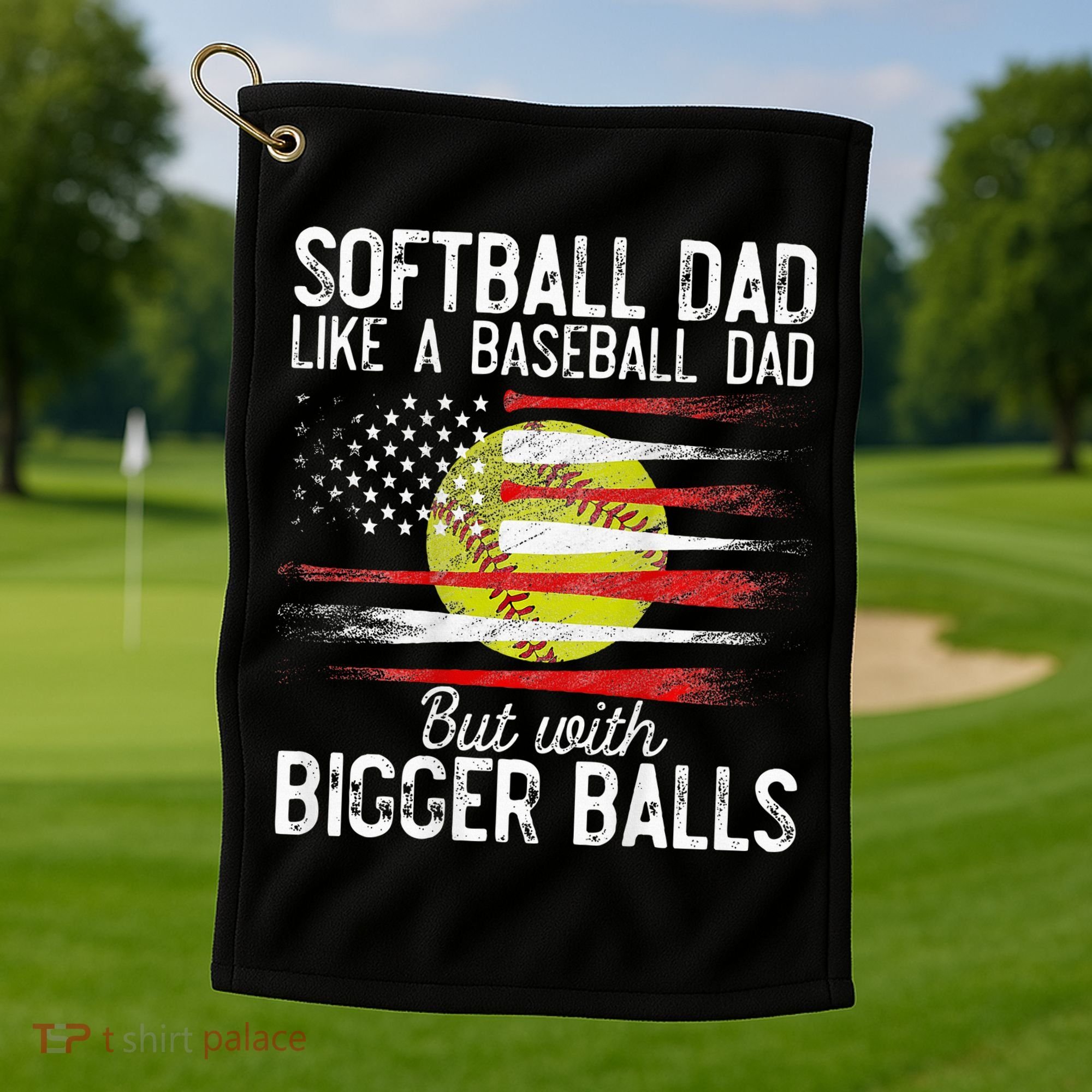 Softball Dad Like A Baseball Dad Definition Golf Towel