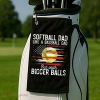 Softball Dad Like A Baseball Dad Definition Golf Towel thumb 2
