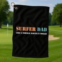 Surfer Dad Like A Normal Dad But Cooler Father Gift Surfing Gift Golf Towel thumb 1