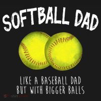 Softball Dad Like A Baseball Dad But With Bigger Balls Funny Ornament thumb 1
