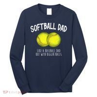 Softball Dad Like A Baseball Dad But With Bigger Balls Funny Long Sleeve Shirt thumb 0
