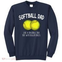 Softball Dad Like A Baseball Dad But With Bigger Balls Funny Sweatshirt thumb 0
