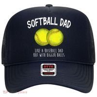 Softball Dad Like A Baseball Dad But With Bigger Balls Funny Hat thumb 0