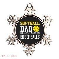Softball Dad Like A Baseball But With Bigger Balls FatherS Ornament thumb 0
