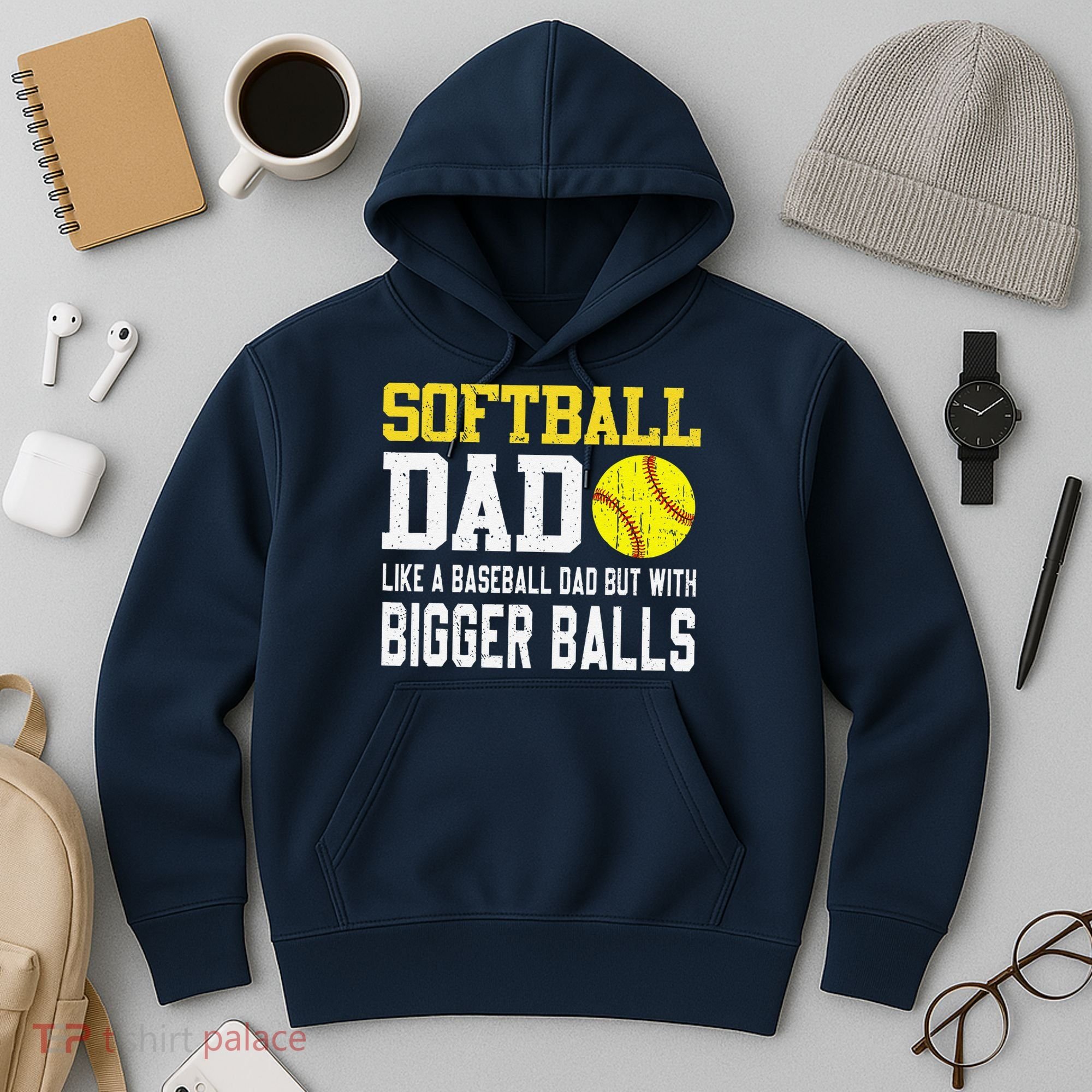 Softball Dad Like A Baseball But With Bigger Balls FatherS Hoodie