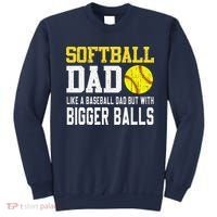 Softball Dad Like A Baseball But With Bigger Balls FatherS Sweatshirt thumb 0
