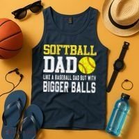 Softball Dad Like A Baseball But With Bigger Balls FatherS Tank Top thumb 4
