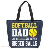 Softball Dad Like A Baseball But With Bigger Balls FatherS Tote Bag thumb 0