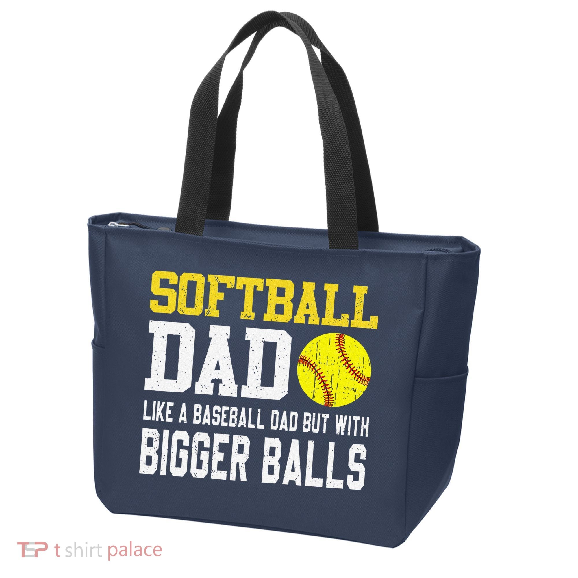 Softball Dad Like A Baseball But With Bigger Balls FatherS Tote Bag