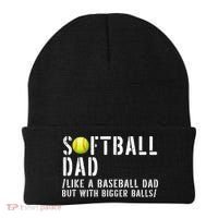 Softball Dad Like A Baseball But With Bigger Balls Fathers Cool Gift Beanie thumb 0