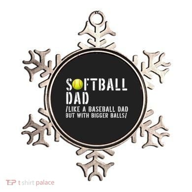 Softball Dad Like A Baseball But With Bigger Balls Fathers Cool Gift Ornament