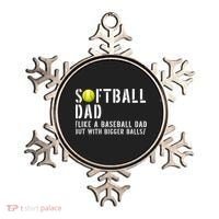 Softball Dad Like A Baseball But With Bigger Balls Fathers Cool Gift Ornament thumb 0