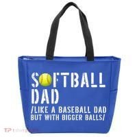 Softball Dad Like A Baseball But With Bigger Balls Fathers Cool Gift Tote Bag thumb 0