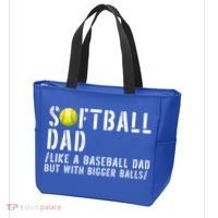 Softball Dad Like A Baseball But With Bigger Balls Fathers Cool Gift Tote Bag thumb 3