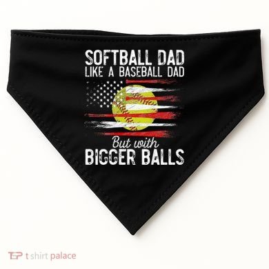 Softball Dad Like A Baseball Dad Definition USA-Made Doggie Bandana