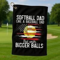 Softball Dad Like A Baseball Dad Definition Golf Towel thumb 1