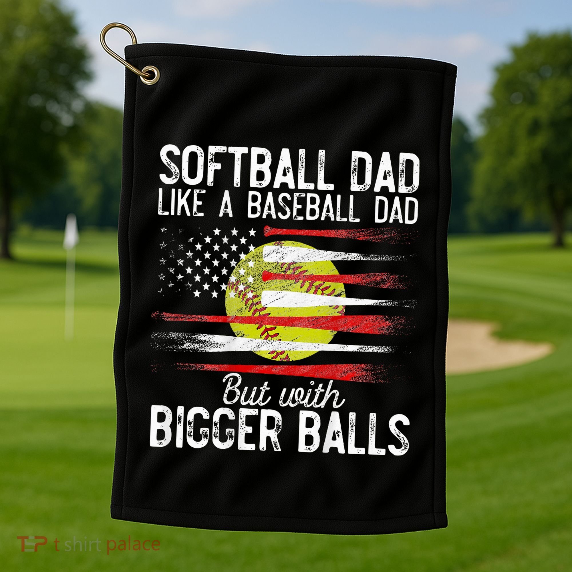 Softball Dad Like A Baseball Dad Definition Golf Towel