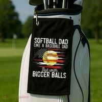 Softball Dad Like A Baseball Dad Definition Golf Towel thumb 2