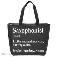 Saxophonist Definition Like A Normal Musician Saxophone Tote Bag thumb 0