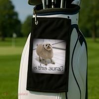 Silly Dog Meme Meme Brainrot Gen Z Funny Haircut Dog Meme Golf Towel thumb 2
