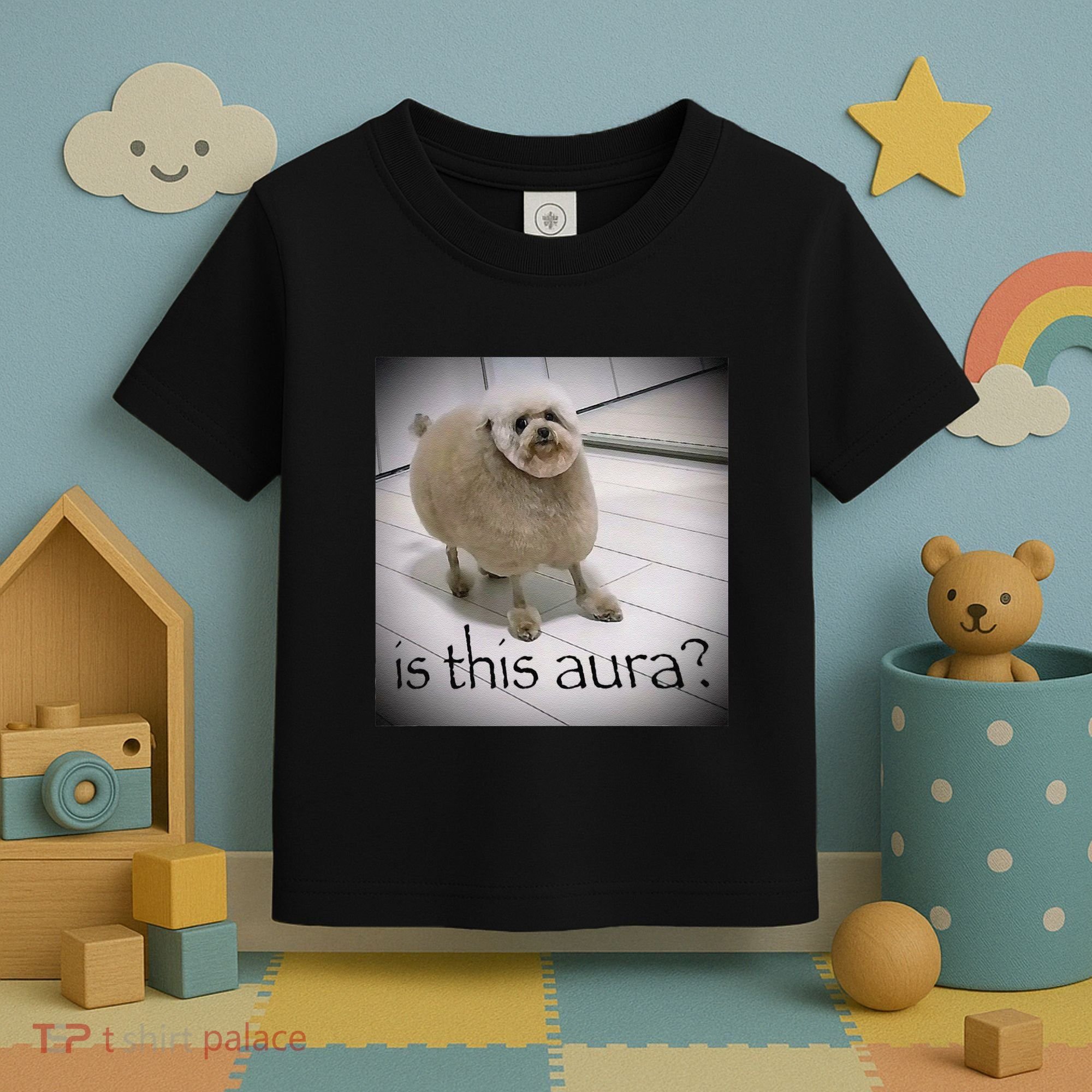 Silly Dog Meme Meme Brainrot Gen Z Funny Haircut Dog Meme Toddler T-Shirt