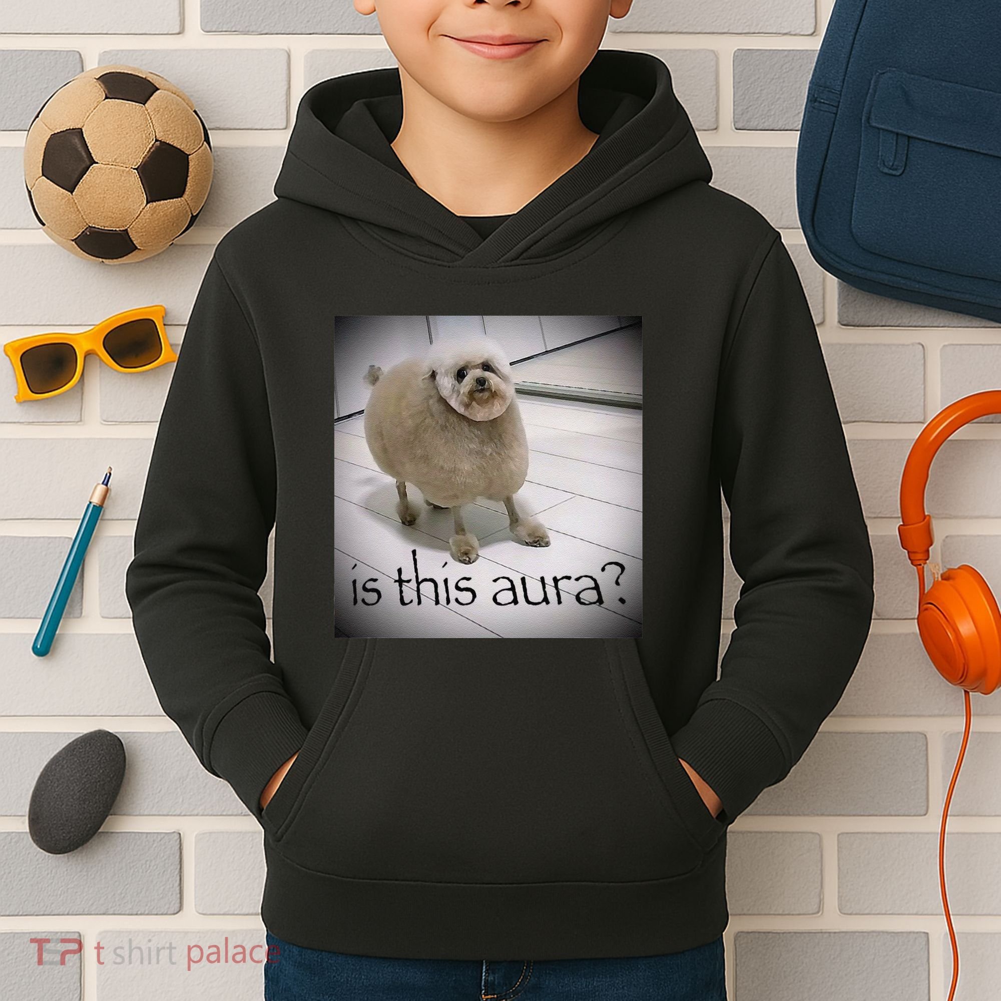 Silly Dog Meme Meme Brainrot Gen Z Funny Haircut Dog Meme Kids Hoodie