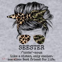 Seester Definition Messy Bun Camo Cheetah Women's Sweatshirt thumb 2