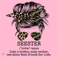 Seester Definition Messy Bun Camo Cheetah Coaster thumb 2