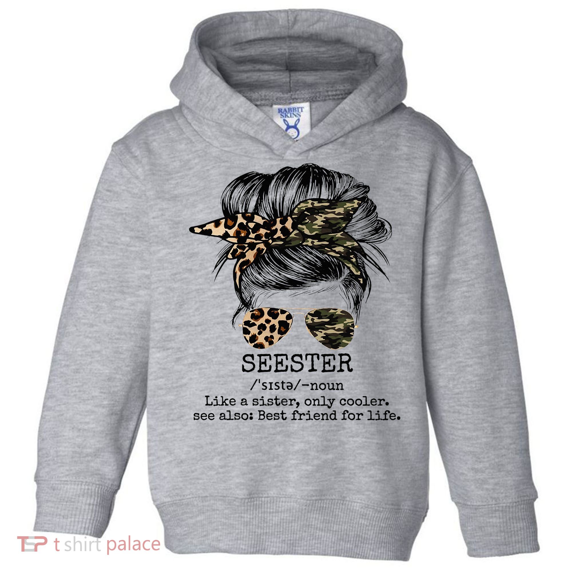 Seester Definition Messy Bun Camo Cheetah Toddler Hoodie