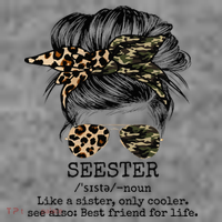 Seester Definition Messy Bun Camo Cheetah Toddler Hoodie thumb 2