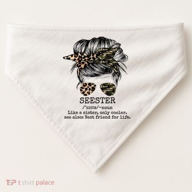 Seester Definition Messy Bun Camo Cheetah USA-Made Doggie Bandana