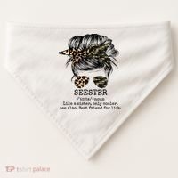 Seester Definition Messy Bun Camo Cheetah USA-Made Doggie Bandana thumb 0