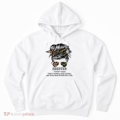 Seester Definition Messy Bun Camo Cheetah Hoodie