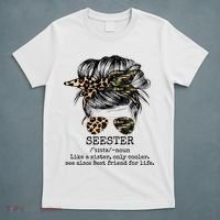 Seester Definition Messy Bun Camo Cheetah T-Shirt thumb 5