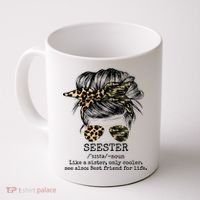 Seester Definition Messy Bun Camo Cheetah Coffee Mug thumb 0