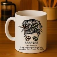 Seester Definition Messy Bun Camo Cheetah Coffee Mug thumb 4