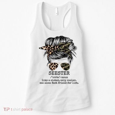Seester Definition Messy Bun Camo Cheetah Women's Tank Top