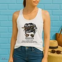 Seester Definition Messy Bun Camo Cheetah Women's Tank Top thumb 2