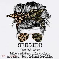 Seester Definition Messy Bun Camo Cheetah Baby Bodysuit thumb 2