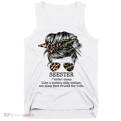 Seester Definition Messy Bun Camo Cheetah Tank Top