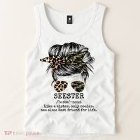Seester Definition Messy Bun Camo Cheetah Tank Top thumb 2