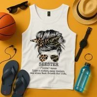 Seester Definition Messy Bun Camo Cheetah Tank Top thumb 4