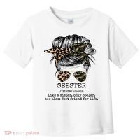 Seester Definition Messy Bun Camo Cheetah Toddler T-Shirt thumb 0