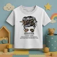 Seester Definition Messy Bun Camo Cheetah Toddler T-Shirt thumb 3