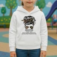Seester Definition Messy Bun Camo Cheetah Kids Hoodie thumb 3