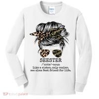 Seester Definition Messy Bun Camo Cheetah Kids Long Sleeve Shirt thumb 0